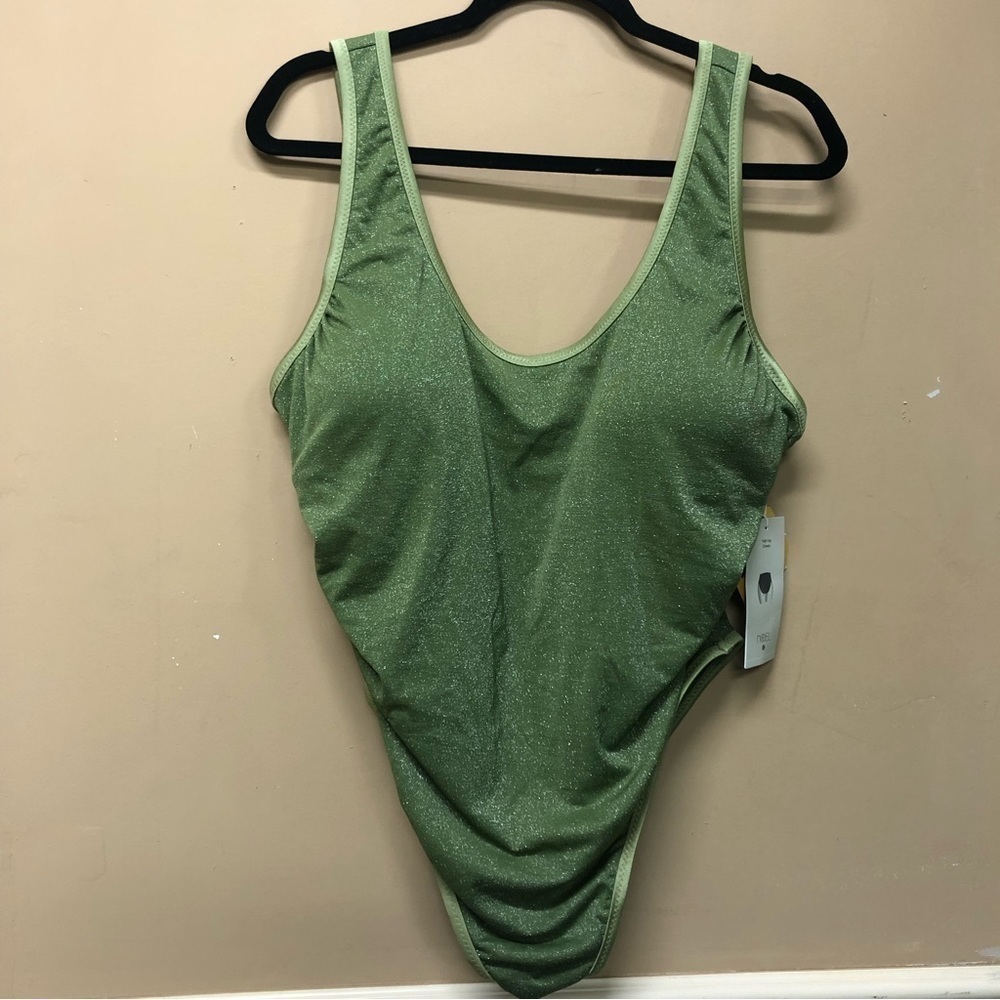 Noel Target Shimmer Green One Piece Swim Suit Size XXL NWT